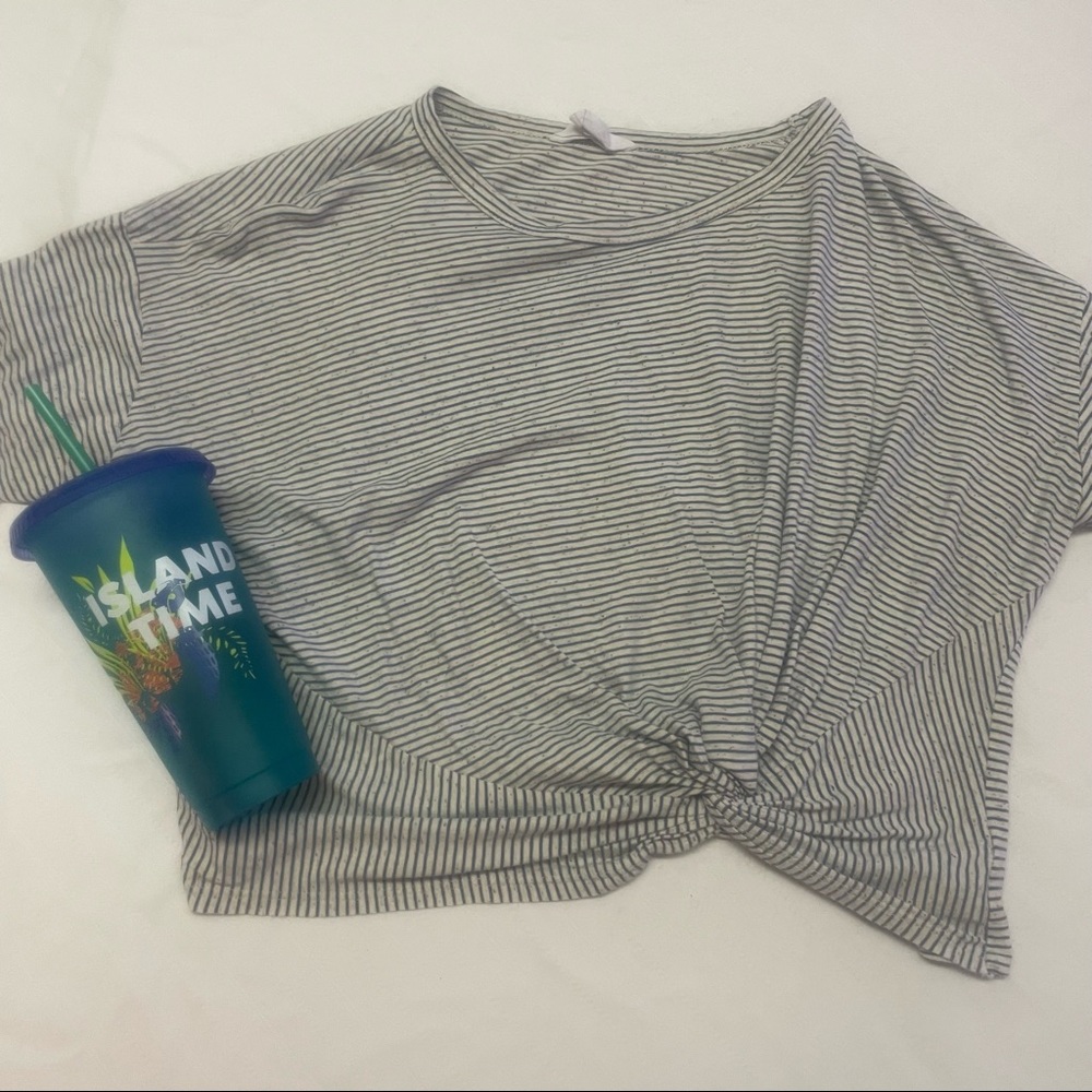 NWT SADIE & SAGE Knotted Striped Tee Shirt